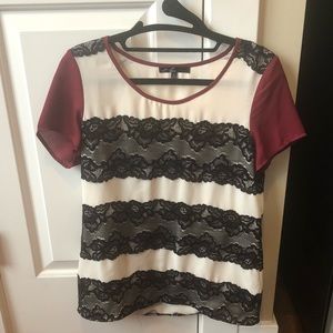 Lace striped blouse